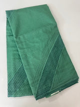Supernet saree with crochet work and lace border MCJ5433 -JadeGreen(Design - Diagonal Crochet)