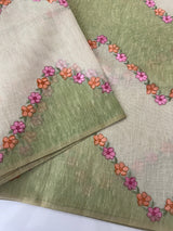 Soft Jute tissue saree with embroidery MJT671