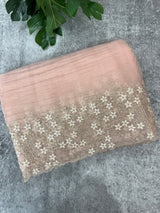 Crush tissue Organza saree with embroidery work MS14791- PastelPeach