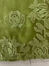 Soft Crush Organza-Chiffon saree with embroidery and cutdana work - MOS5785