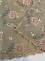 Tissue Silk cross stitch embriodery saree MS49892