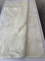 Mul chanderi applique work saree MS5541- Offwhite