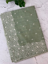 Semi tussar saree with embroidery MST121 - PastelGreen
