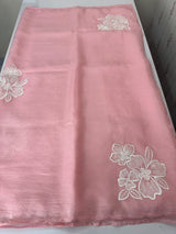 Crush Organza saree with applique work MBS677