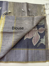 Soft silk saree with thread work and digital prints MGS5678