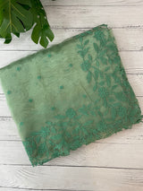 Tissue Organza saree with embriodery MS14638 JadeGreen