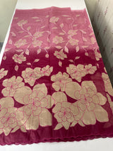 Double shade Semi organza saree with appliqué work - MSH949