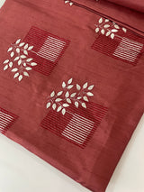 Butter silk saree with embroidery MTS569