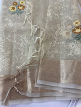Tissue Silk embriodery saree MS49892