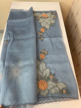 Designer Glass organza saree with applique work- MSH15195