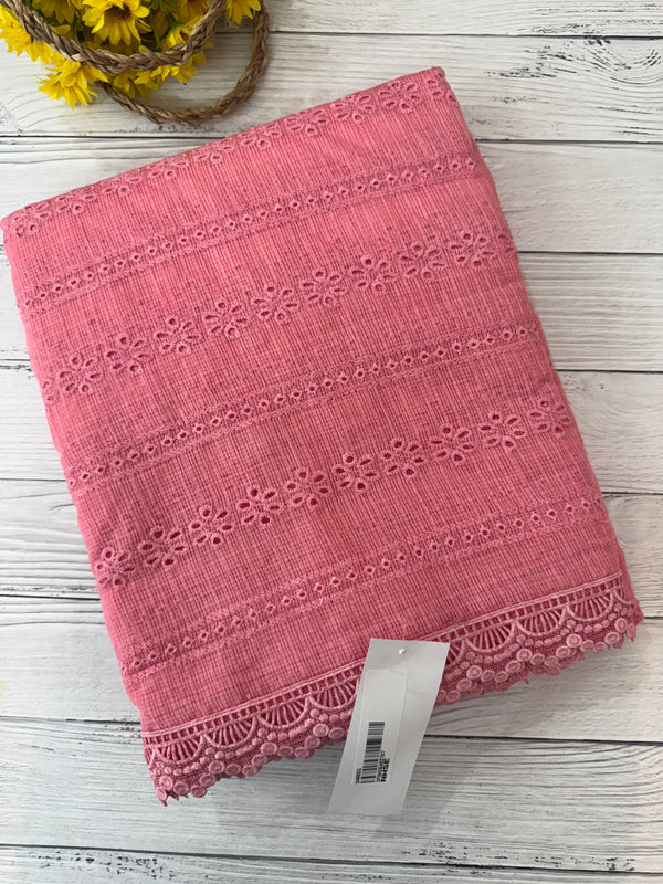 NetKota Hakoba saree with lace border MS6713- Peach