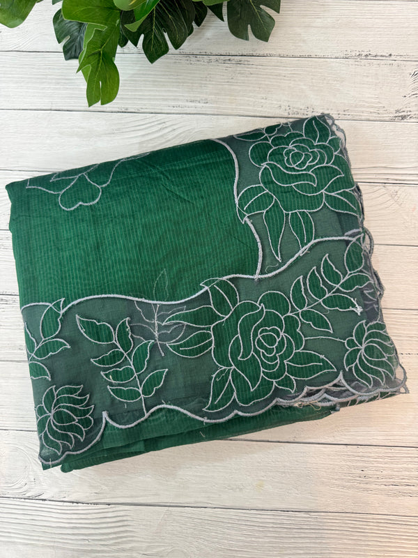 NetKota Applique work saree  MSH110- Green