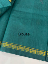 Maheshwari silk cotton saree with zari weaving MMJ764 TealGreen