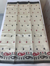 Blended tussar saree with cross embriodery - MSH1456
