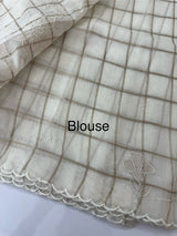 Check Mul chanderi saree with tissue applique work MSH147