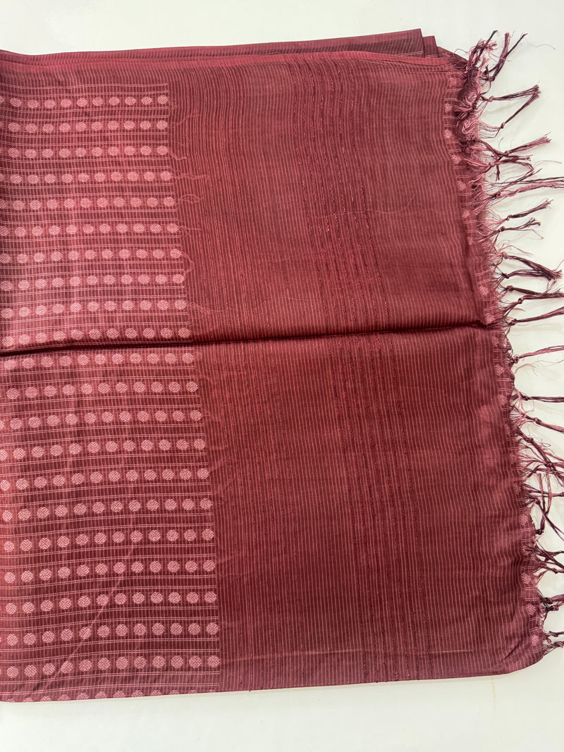 Bamboo tussar silk saree with thread work - MTSS456