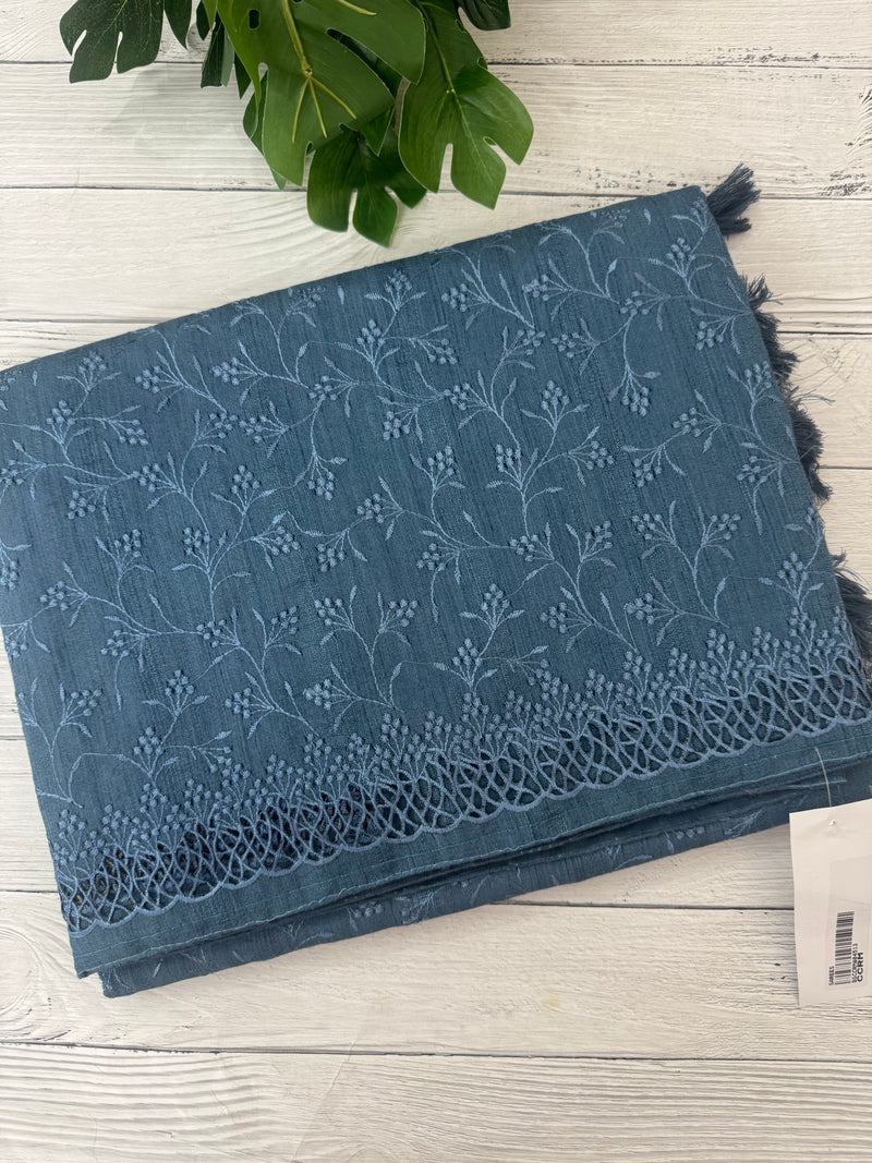 Cutwork Blended Jute - tussar saree MTS9079