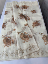 Cutwork Soft kota silk saree with digital prints MSH121