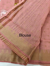 Semi chanderi saree with buttas MSF784 PeachPink