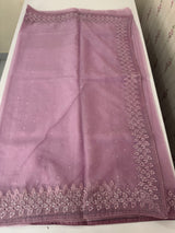 Soft Organza saree with cutwork borders and sequins work - MOS4551