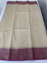Semi Banarasi crepe saree with small buttas and brocade blouse- MS14667