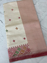Blended tussar silk saree with embroidery- MSH490