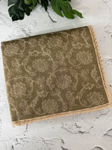 Blended tussar silk saree with embroidery- MSH158 DuskyOlive