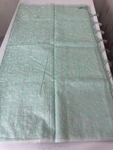 Moonga checks saree with embroidery MSH219 - PastelAqua