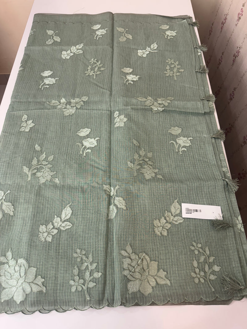 Silky kota embroidery saree  MSK890 JadeGreen