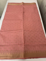 Semi chanderi saree with buttas MSF784 PeachPink