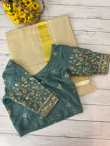 Stretchable Readymade blouse with sequence work- MSBL