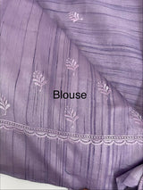 Cutwork Semi tussar saree MTSS657 lavender
