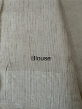 Blended tussar saree with zari embriodery - MS8665 (5) Pearl Cream