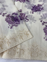 Cutwork Soft kota silk saree with digital prints MSH121