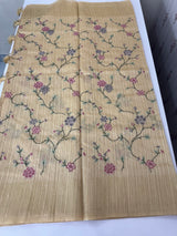 Jute Linen saree with embroidery MSH7511 - Beige