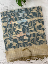 Jamdani silk Cotton Saree with blouse MS12552