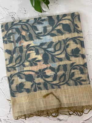 Jamdani silk Cotton Saree with blouse MS12552