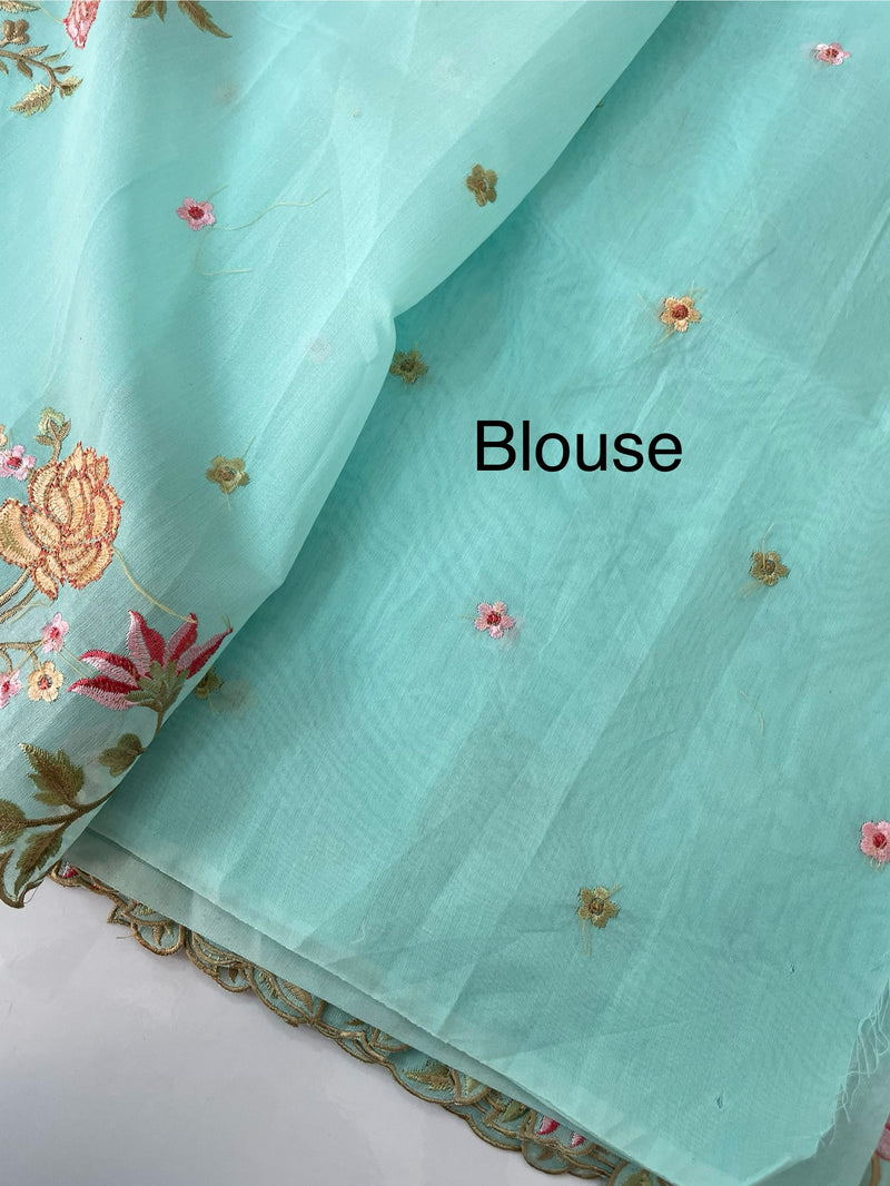 Mul chanderi saree with embriodery borders MSH113