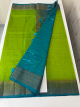 Jute silk sarees with contrast pallu & blouse MJL396