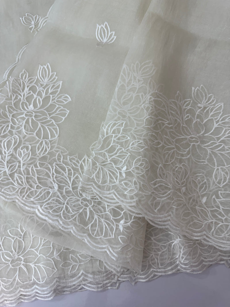 Tissue Organza saree MS14051 - Offwhite