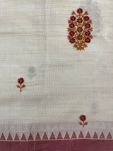 Blended tussar saree with cross embriodery - MSH1456