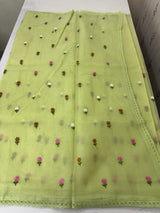 Kota checks saree with embroidery MS7679 - Green