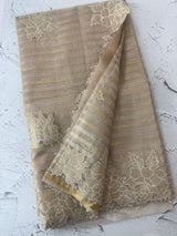 Tissue silk saree with applique work  MSH169 - Copper