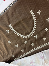 Chiffon Georgette saree with embriodery border - SRDIRR