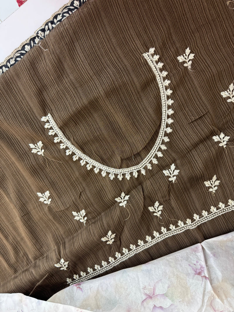 Chiffon Georgette saree with embriodery border - SRDIRR