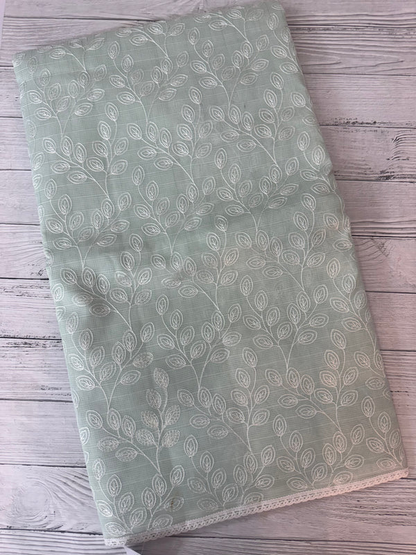 Kota cotton silk embriodery saree MS1455 - Pastel MintGreen