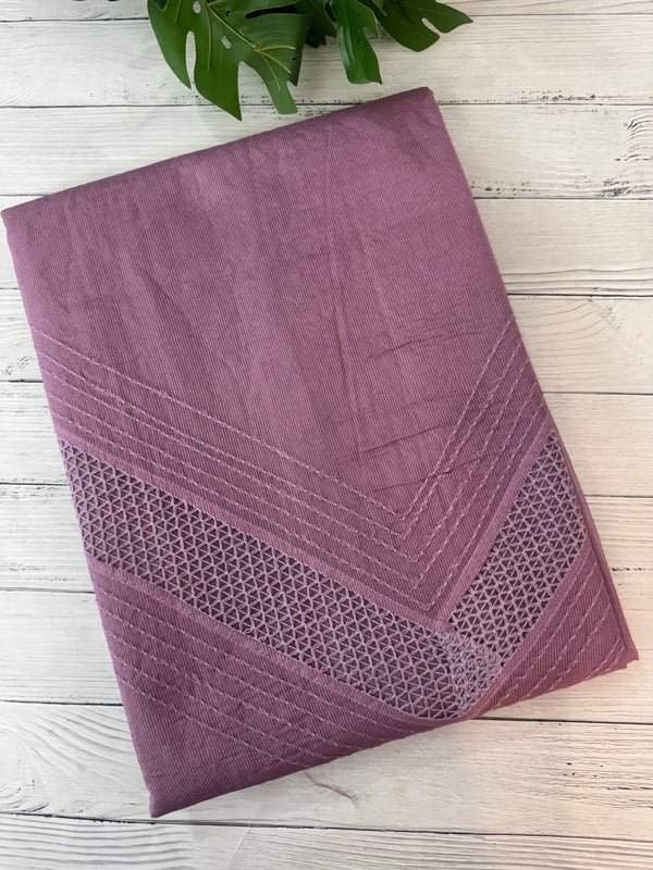 Supernet saree with crochet work and lace border MCJ5433 (V shape Crochet)