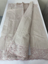 Striped Mul chanderi saree with applique borders MSH987 - PaleMauve