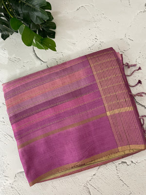 Multi color Semi soft silk saree with borders MSS590
