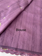 Blended tussar silk saree with embroidery- MS1072